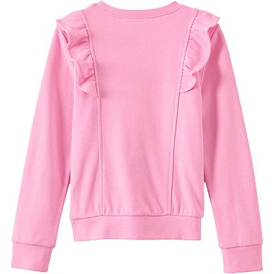 Girls 2-16 Lands' End Long Sleeve Cozy Ruffle Sweatshirt in Regular & Plus