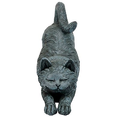 Playful Cat Stretching Statue