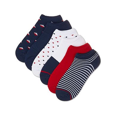 Women's 6 Pair Pack Nautical Low Cut Socks