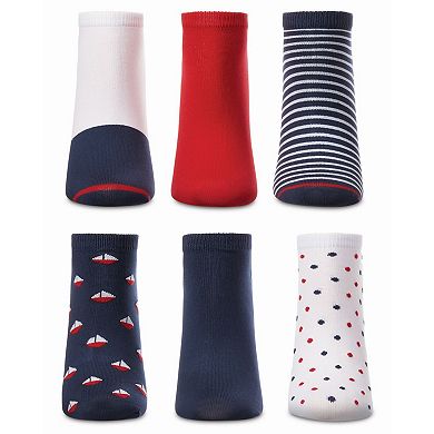 Women's 6 Pair Pack Nautical Low Cut Socks