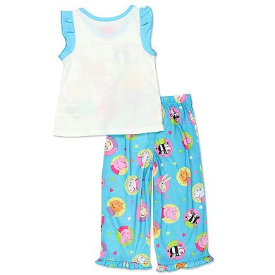 Peppa Pig Girls Toddler Soft Polyester Short Sleeve Pajamas