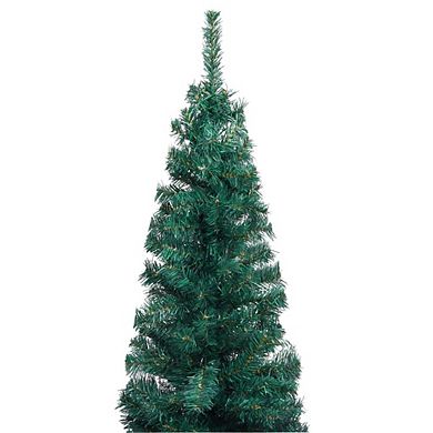 Slim PVC Artificial Christmas Tree with Stand 8 ft, Reusable and Elegant Holiday Decor