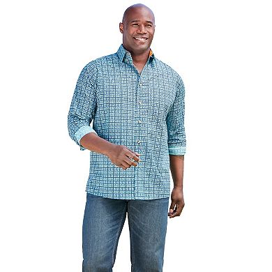 Kingsize Men's Big & Tall The No-tuck Casual Shirt