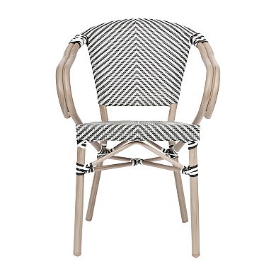 Merrick Lane 2 Pack French Bistro Chair With Textilene Seat And Metal Frame