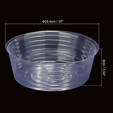 Plant Pot Saucer 10" Plastic Round Deepened Flower Drip Tray For Indoor Outdoor, Clear Pack Of 10