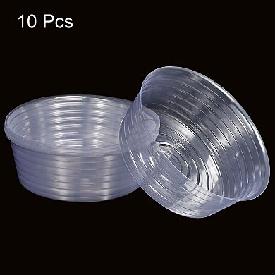 Plant Pot Saucer 10" Plastic Round Deepened Flower Drip Tray For Indoor Outdoor, Clear Pack Of 10