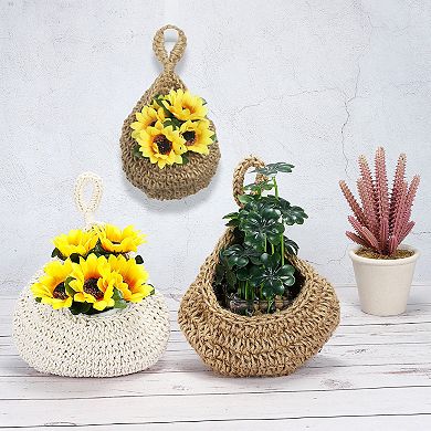 Medium Size Teardrop Home Decor Storage Hand-woven Wall Hanging Basket For Garlic Potato