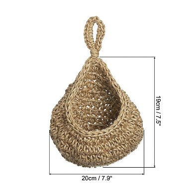 Medium Size Teardrop Home Decor Storage Hand-woven Wall Hanging Basket For Garlic Potato