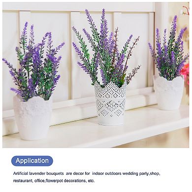 20 Bundles Artificial Lavender Flowers Plastic Shrubs For Indoor Outdoor