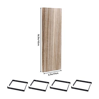 Wood Floating Shelves Set Of 4, Wall Mounted Shelves For Living Room Bathroom