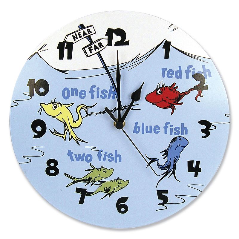 Trend Lab Dr. Seuss One Fish, Two Fish Wall Clock, Multicolor
