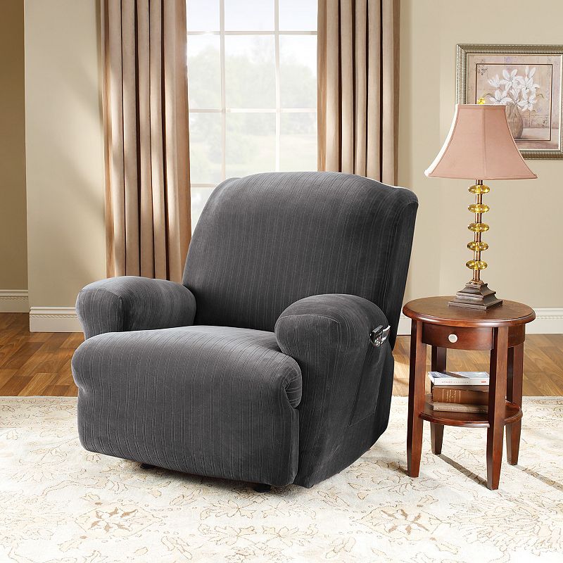 Sure Fit Stretch Pin Striped Recliner Slipcover