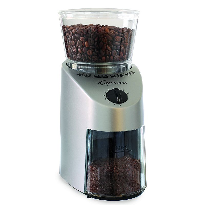Capresso Infinity Conical Stainless Steel Burr Grinder, Multicolor