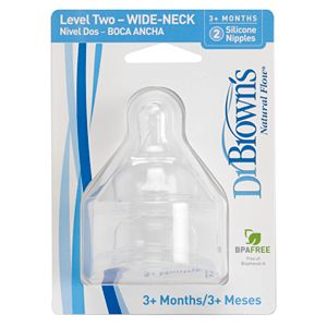 Dr. Brown's Natural Flow 2-pk. Level 2 Wide-Neck Nipples