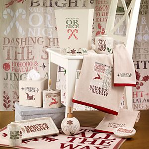 Avanti Holiday Words Shower Curtain Collection