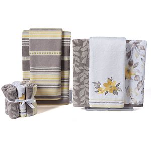 One Home Taylor Floral Stripe Bath Towel Collection
