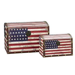 Household Essentials American Flag 2-pc. Storage Trunk Set