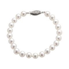 18k White Gold Akoya Cultured Pearl Bracelet by