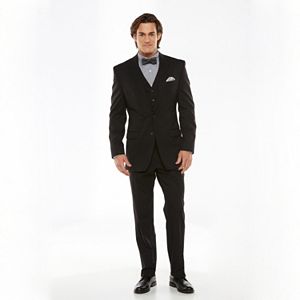 Big & Tall Chaps Classic-Fit Black Shadow Wool-Blend Comfort Stretch Suit Separates