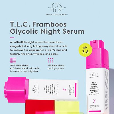 Drunk Elephant outlet T.L.C. Framboos Glycolic Night Serum