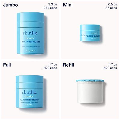Skinfix Triple Lipid-Peptide Cream Refillable Barrier Moisturizer with  Ceramides