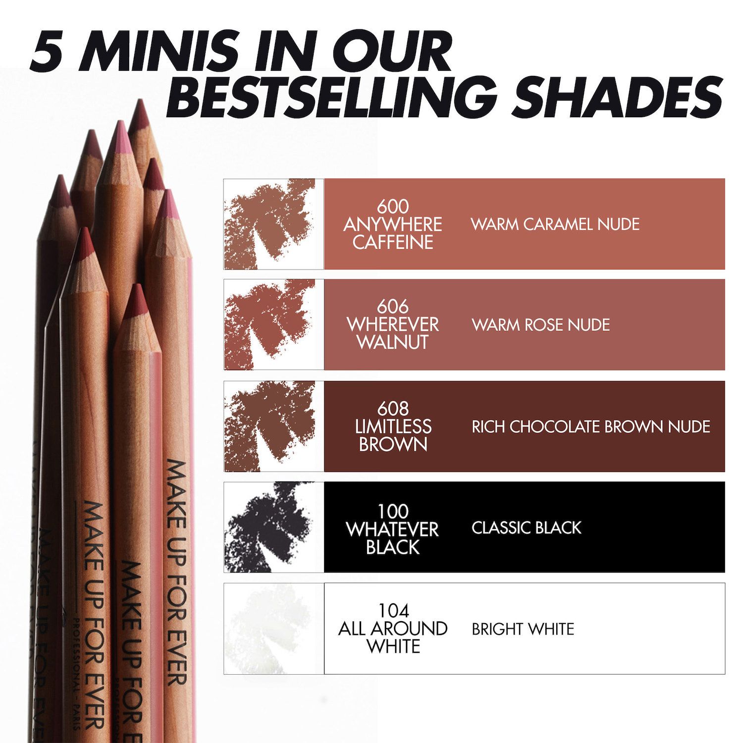 MAKEUP FOREVER 9点セット(ミニサイズ試供品2点付き) MAKE UP FOR EVER Mini Artist Color Pencil Lipliner & Eyeliner Kit