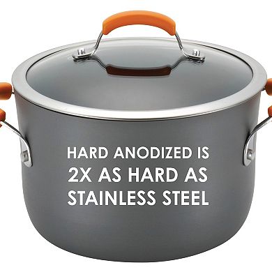 Rachael Ray Hard-Anodized Nonstick Stockpot with Lid, 10-Quart