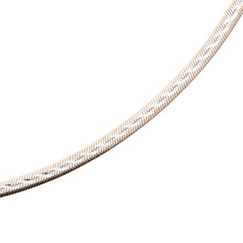Karat Rush Sterling Silver Two Tone Reversible Herringbone Chain Anklet
