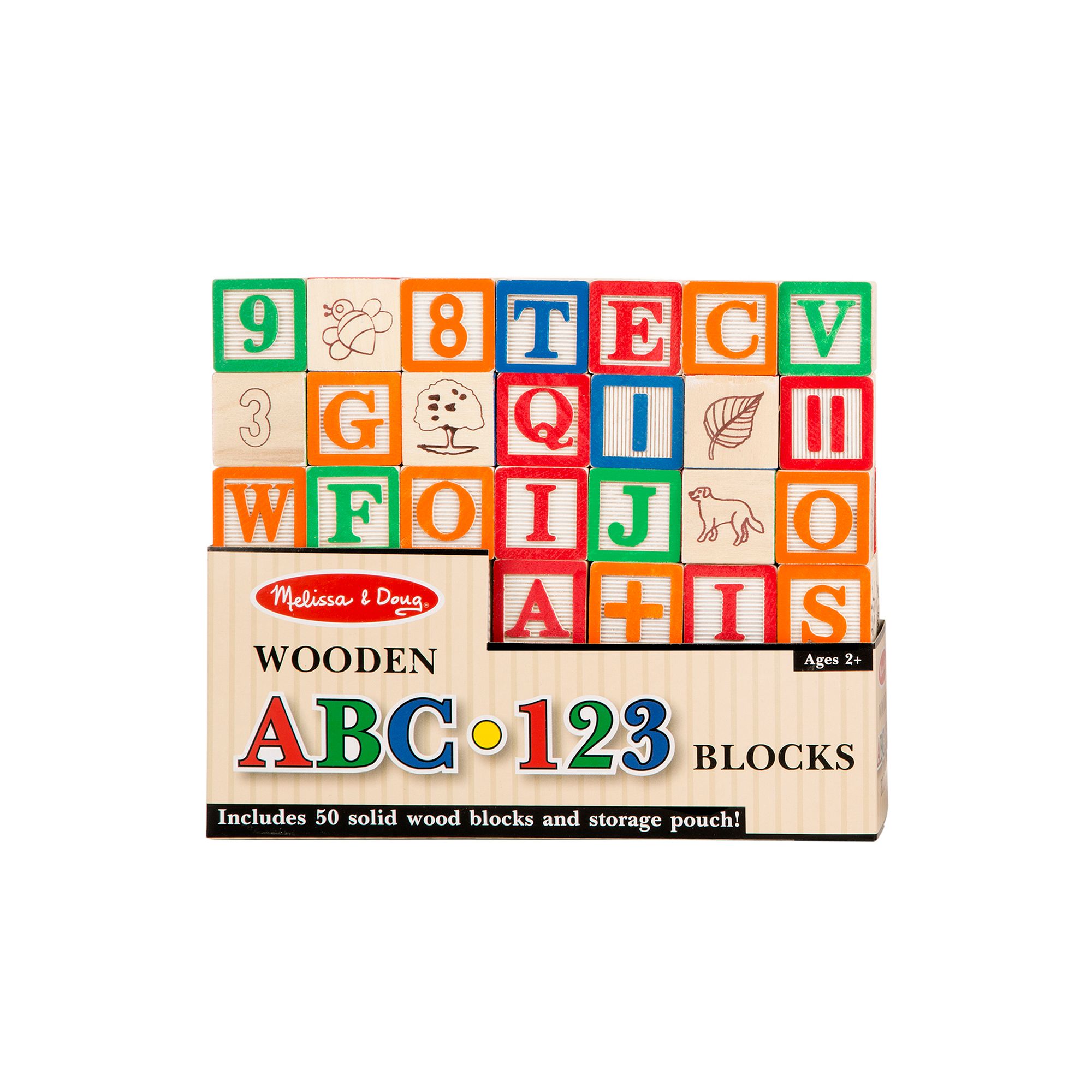 Melissa & Doug Wooden ABC/123 Blocks, Multi