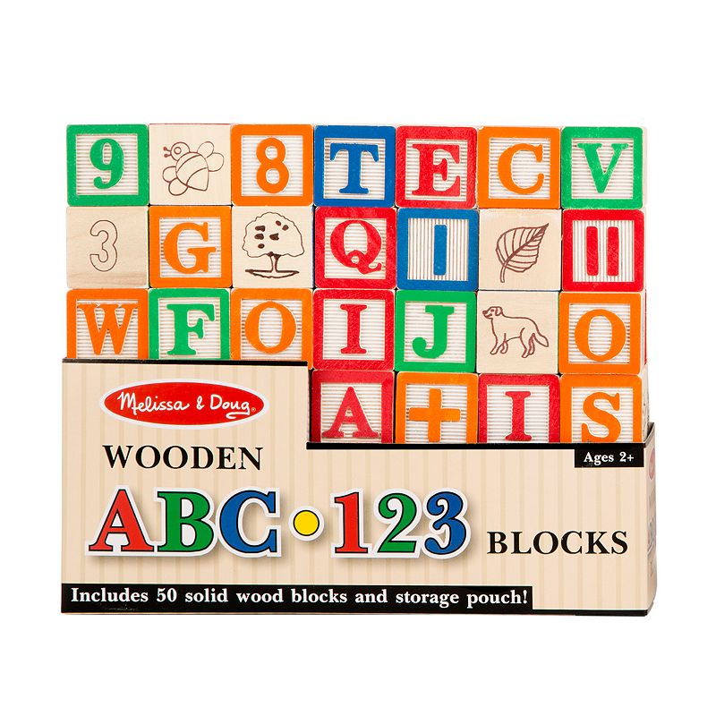 92503671 Melissa & Doug Wooden ABC/123 Blocks, Multicolor sku 92503671