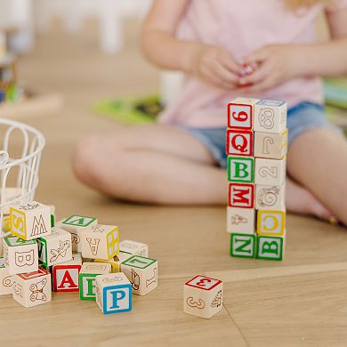 Melissa and Doug Wooden ABC 123 Blocks