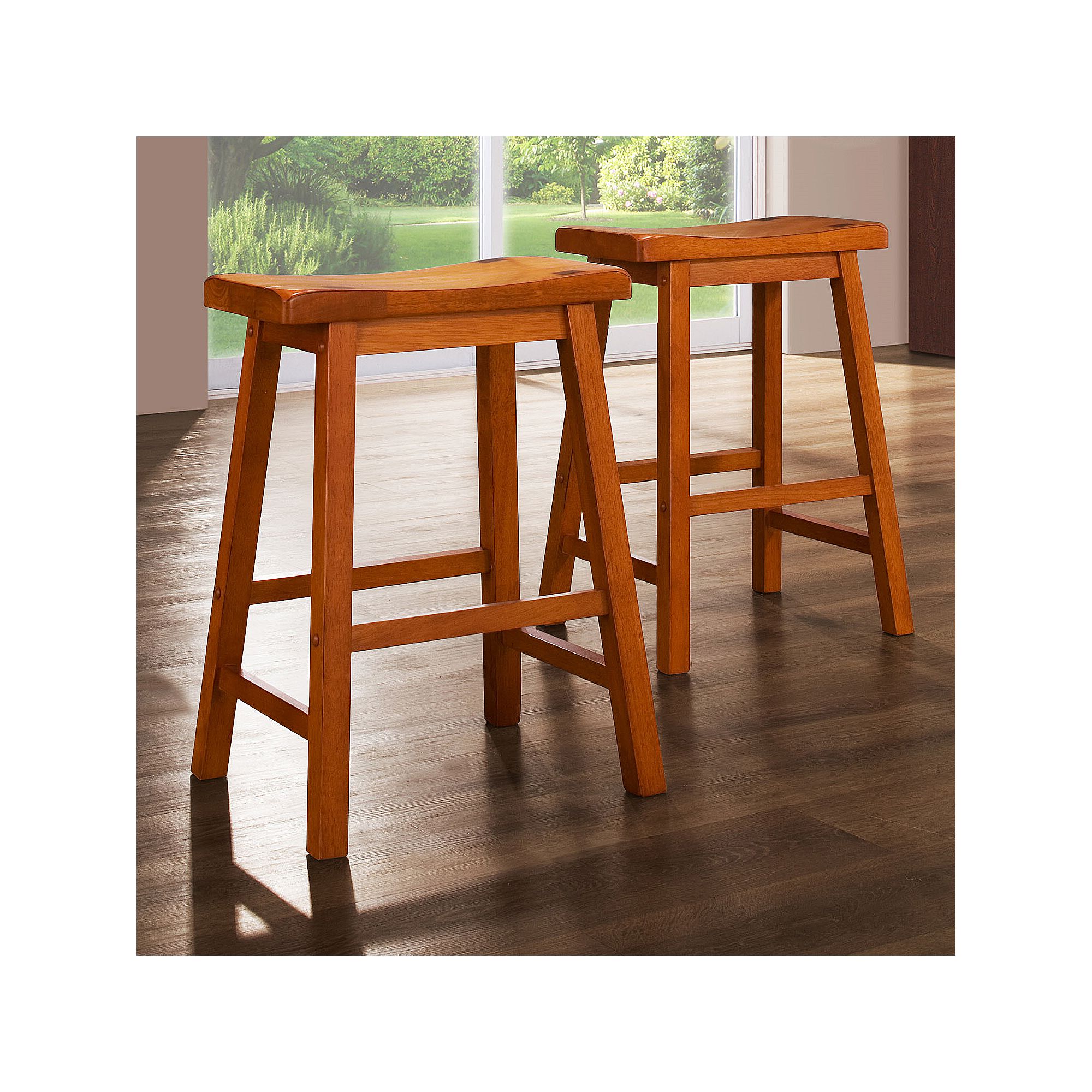HomeVance 2-pc. Classic Counter Stool Set, Red