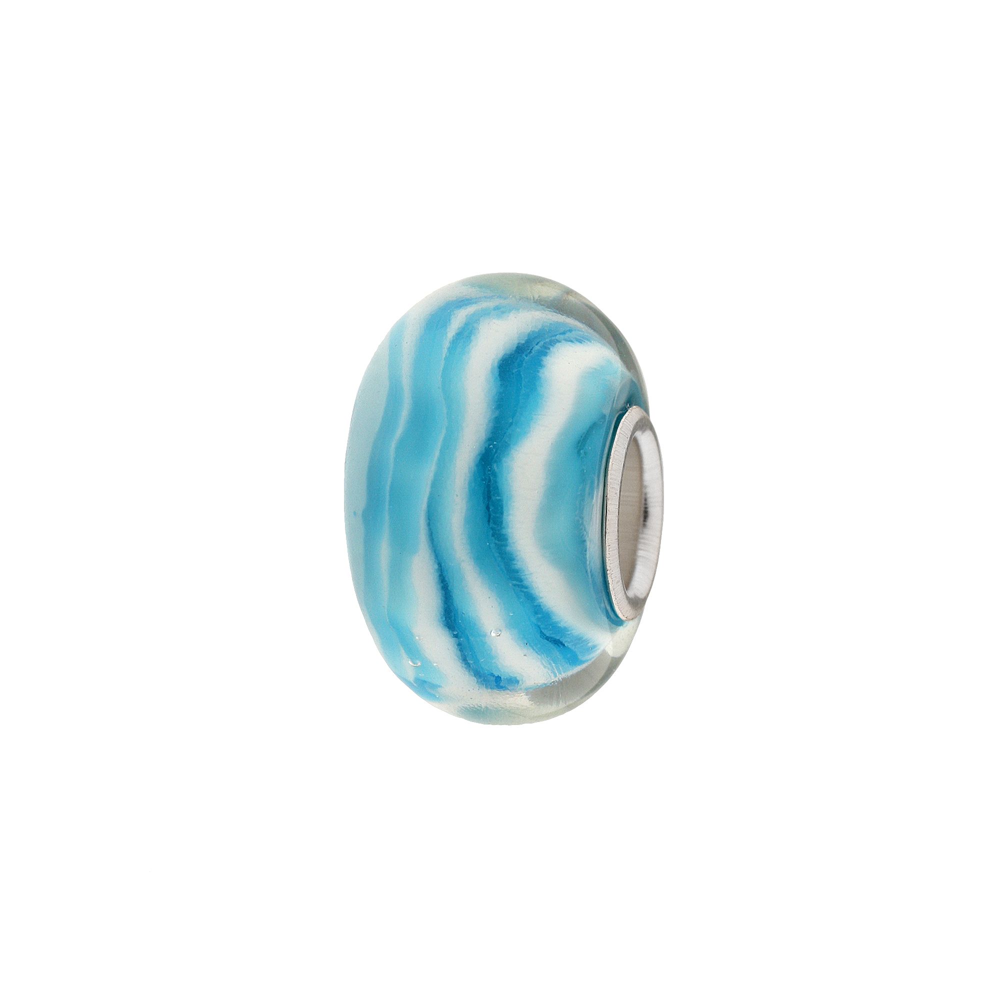 Individuality Beads Sterling Silver Swirl Glass Bead, Womens, Turquoise
