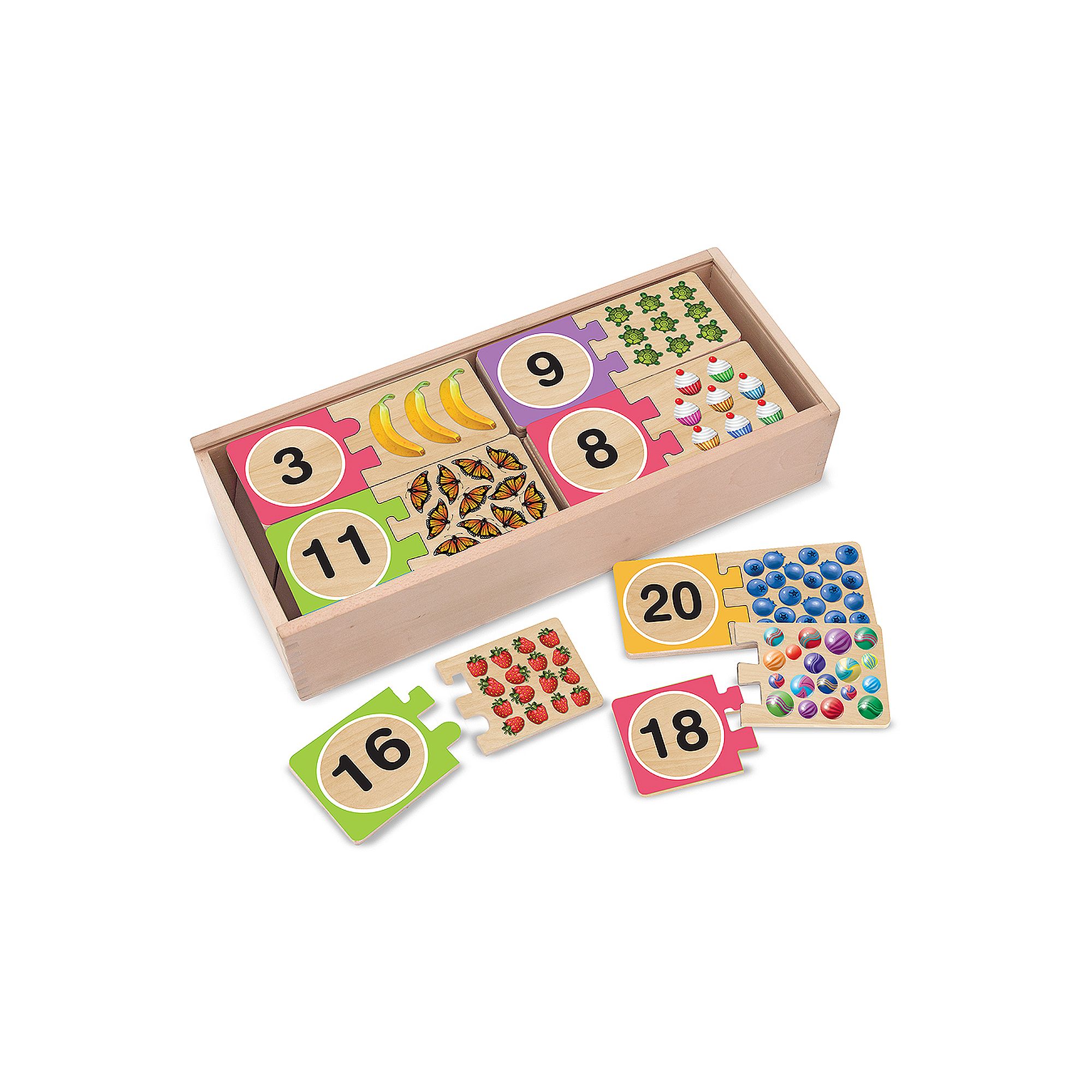 Melissa & Doug Self-Correcting Numbers Wood Puzzle, Multicolor