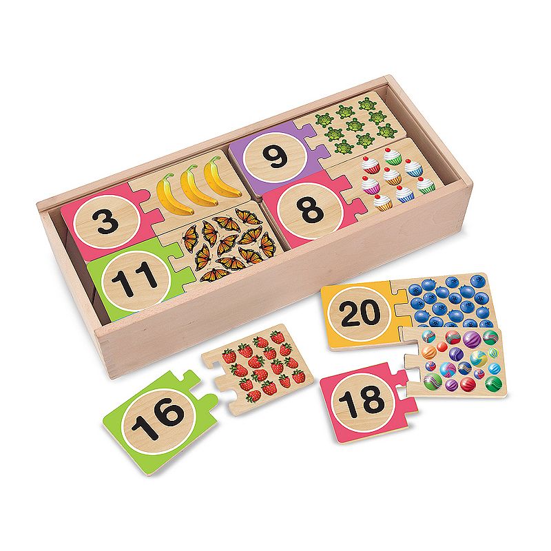 Melissa and Doug Self-Correcting Numbers Wood Puzzle, Multicolor
