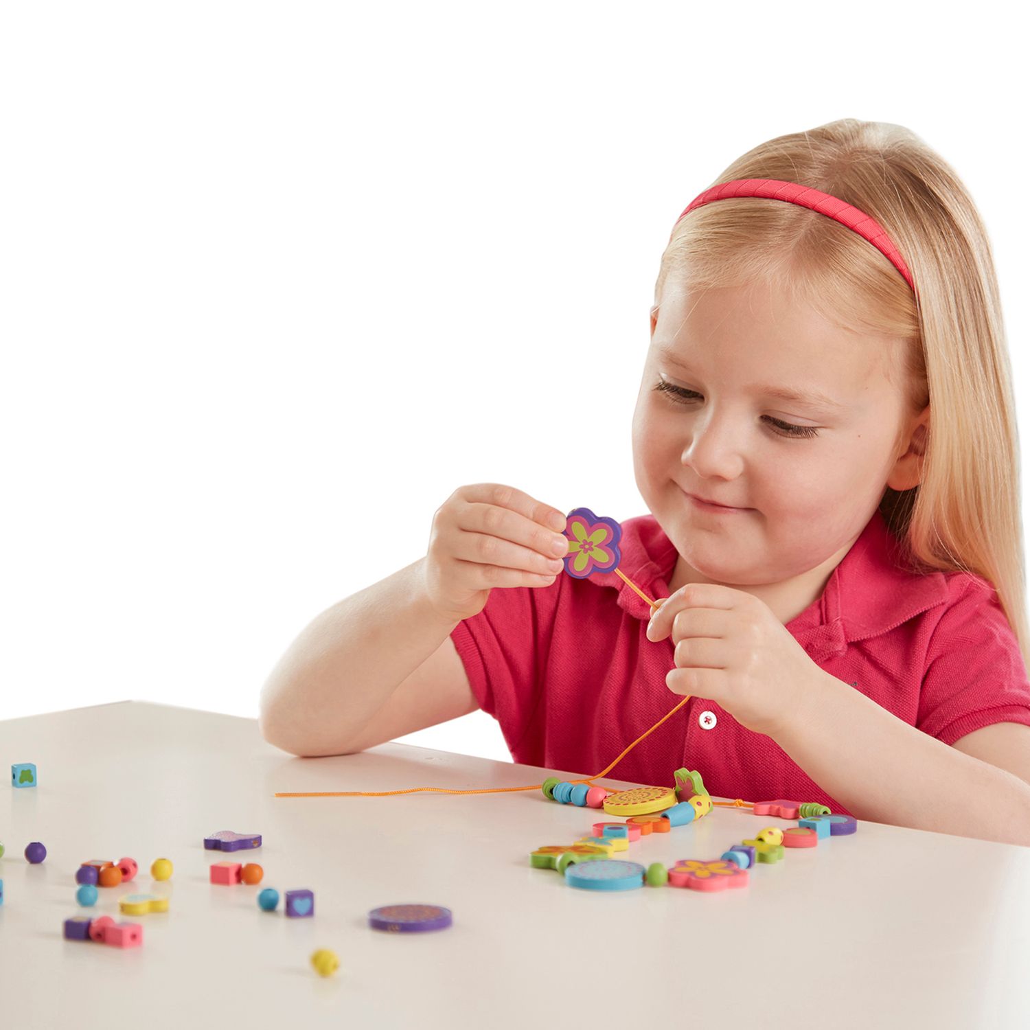 Melissa & Doug Set Di Perline Cuore E Farfalla - 2 Vassoi Legno - Gioco Creativo Per Bambini 4+ - 4