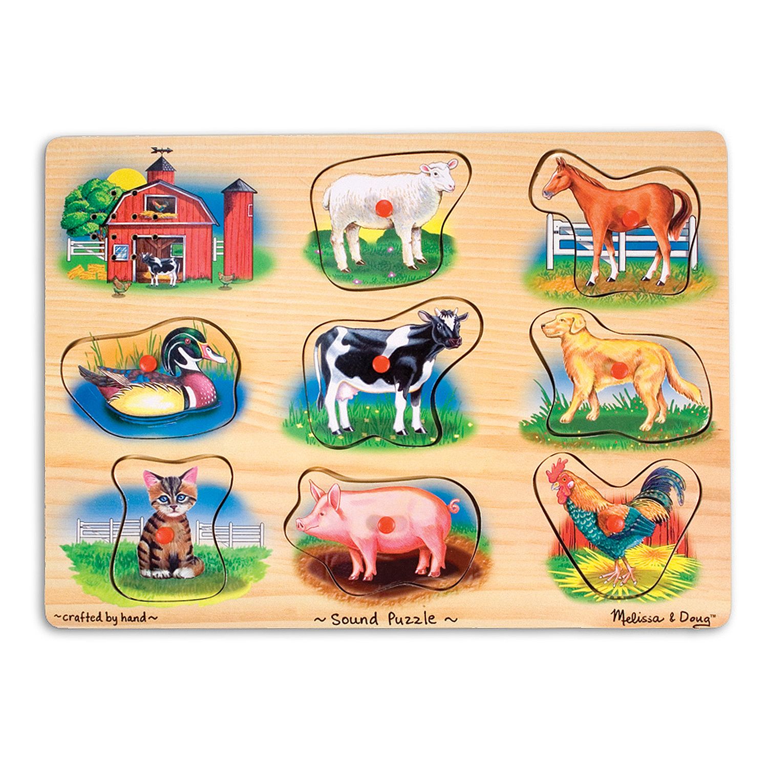 melissa & doug farm animals jumbo knob wooden puzzle