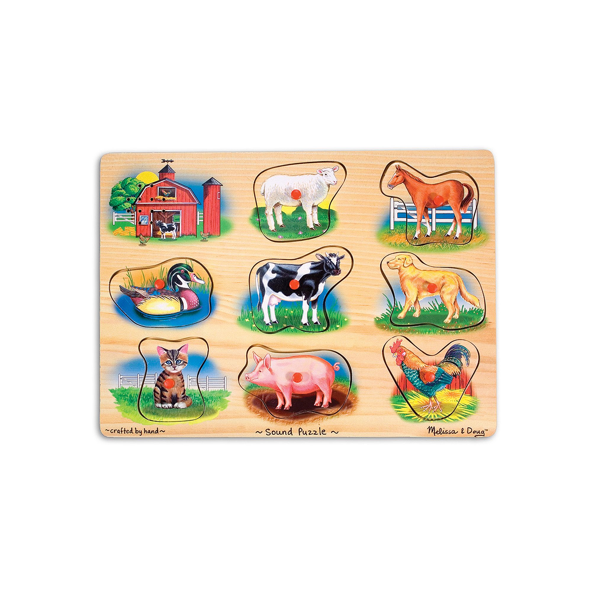 Melissa & Doug Farm Sounds Wood Puzzle, Multicolor