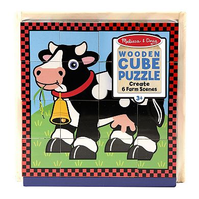 Melissa & Doug Farm Wood Cube Puzzle