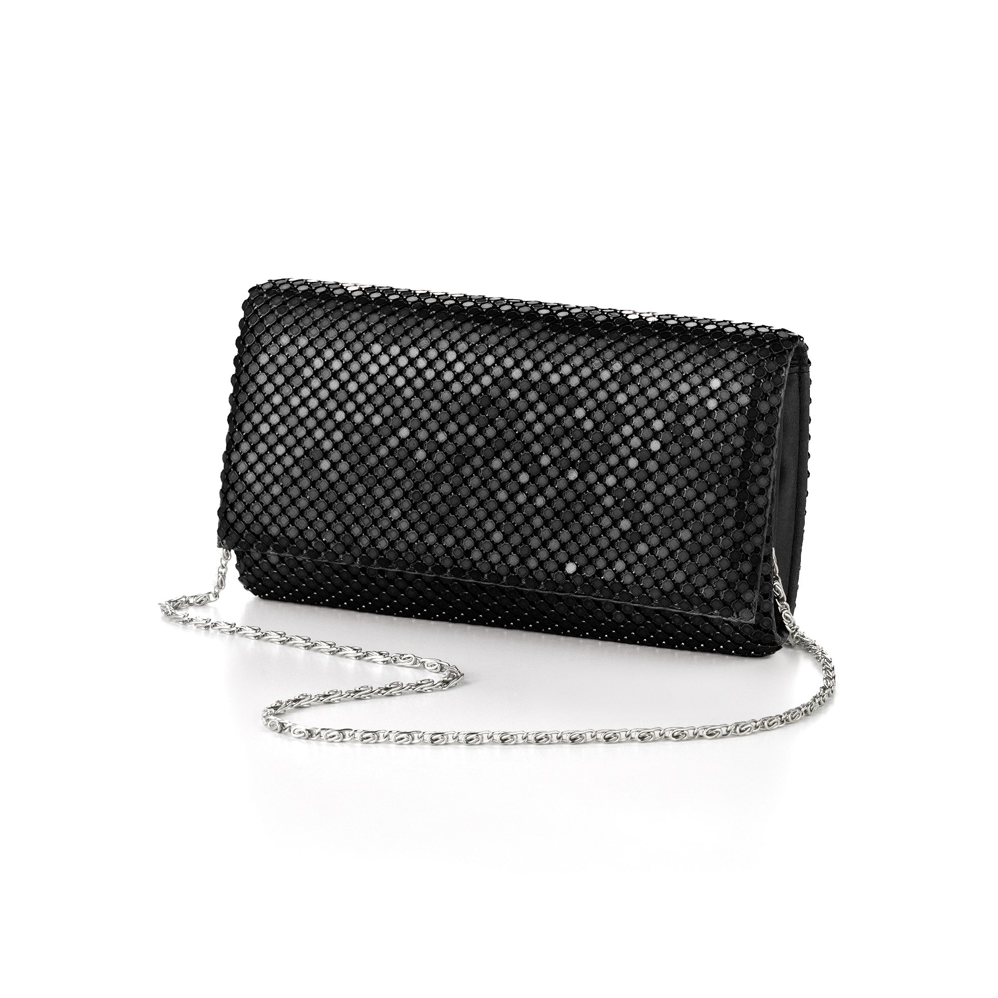 Gunne Sax by Jessica McClintock Metal Mesh Clutch, Black