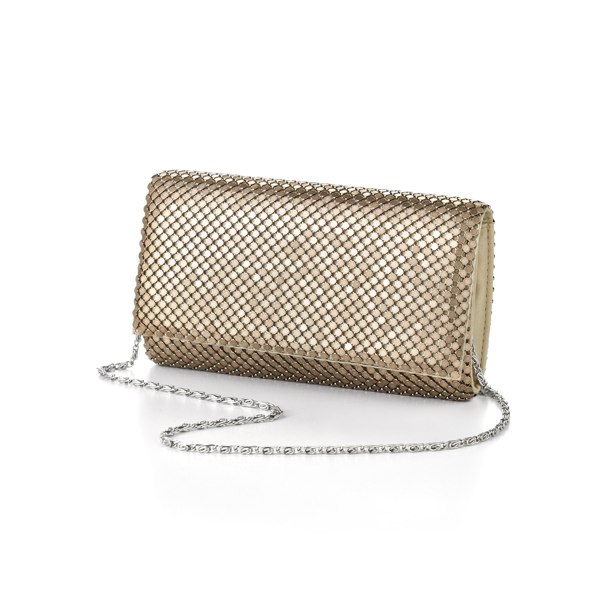 Gunne Sax by Jessica McClintock Metal Mesh Clutch, Light Gold