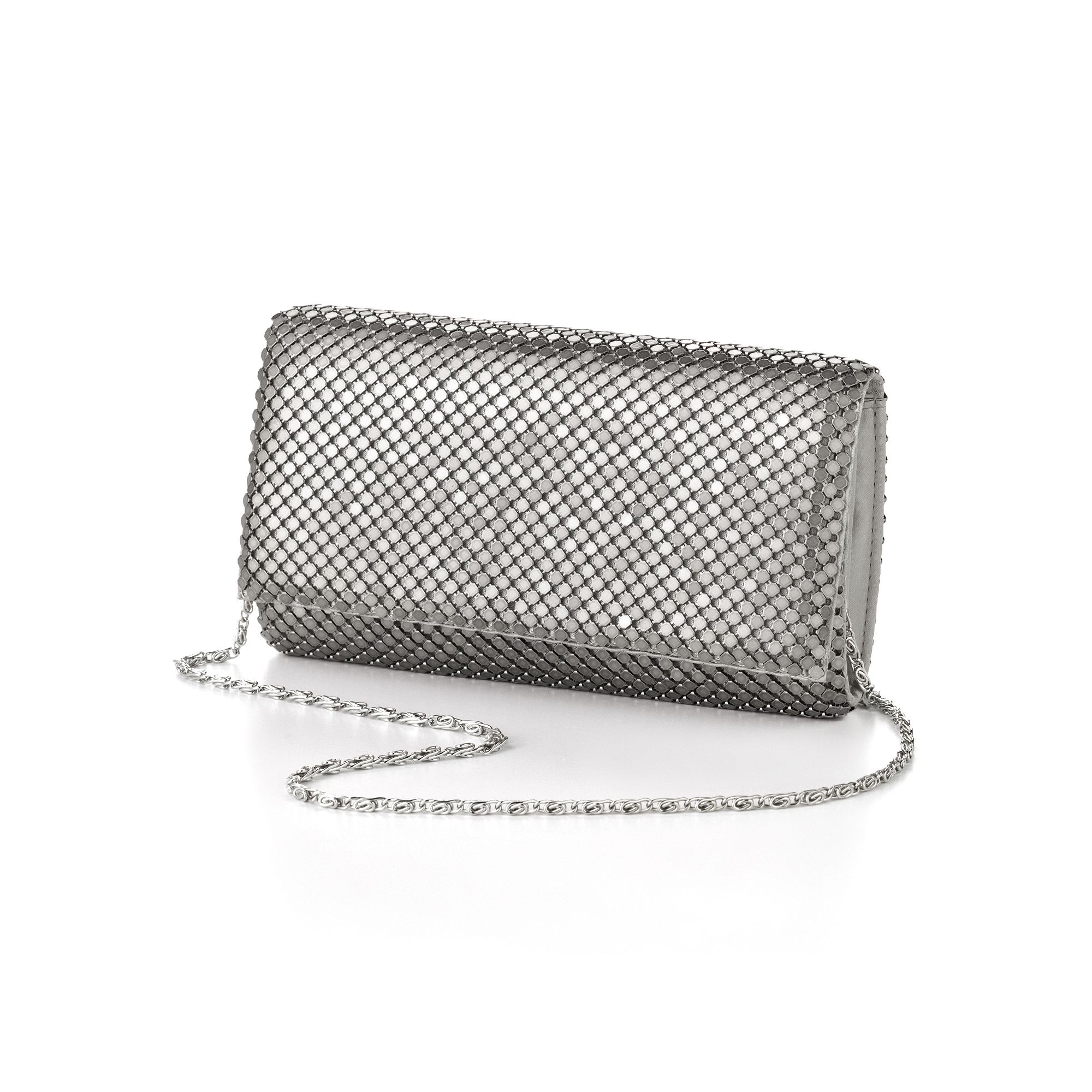 Gunne Sax by Jessica McClintock Metal Mesh Clutch, Silver