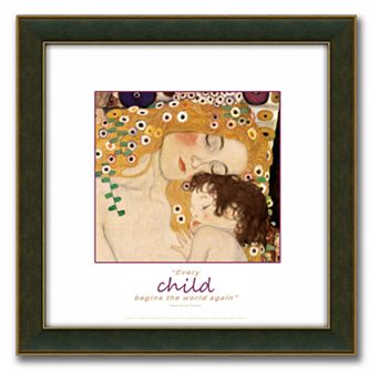 "The Three Ages of Woman" Framed Canvas Art By Gustav Klimt - 14" x 14"
