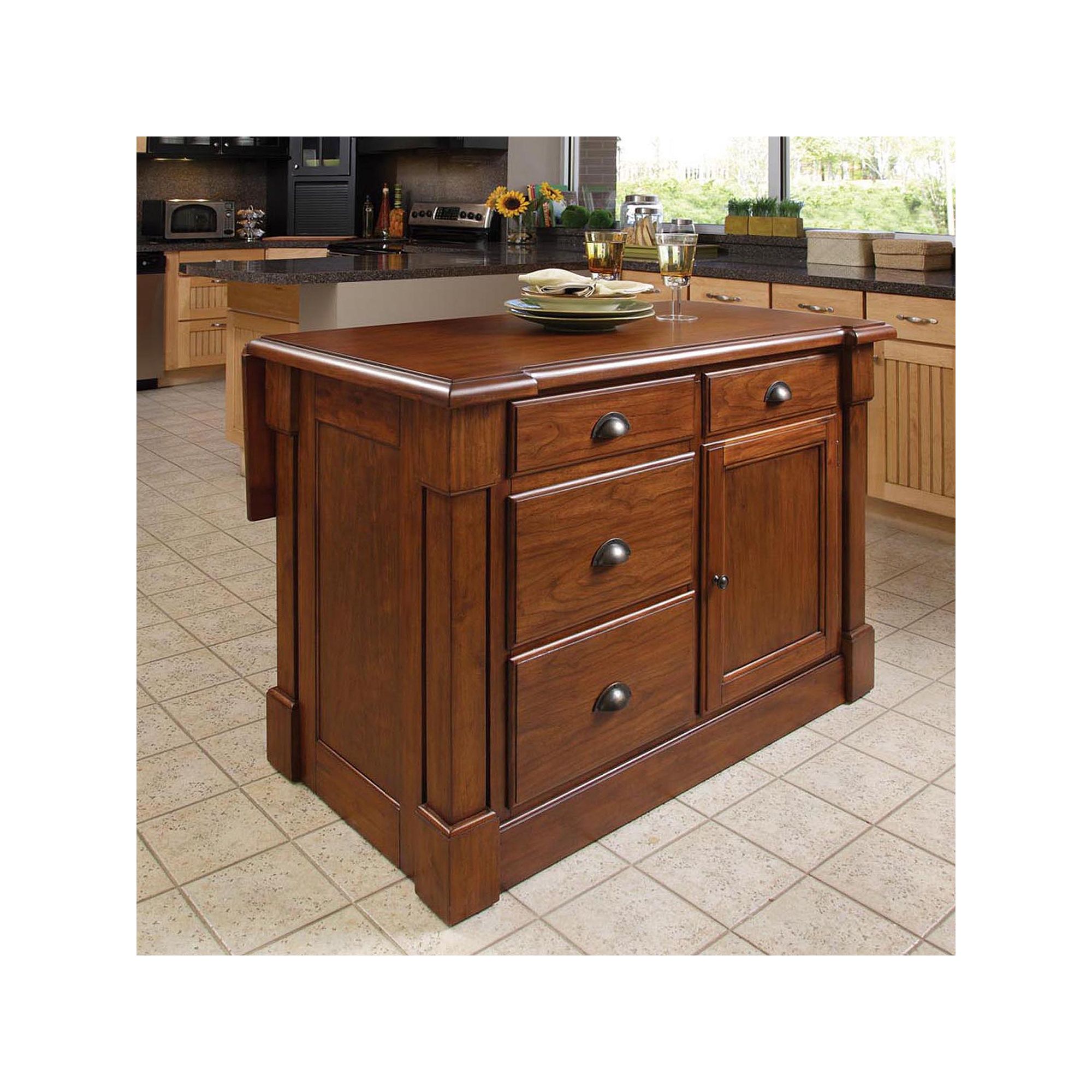 Aspen Kitchen Island, Red