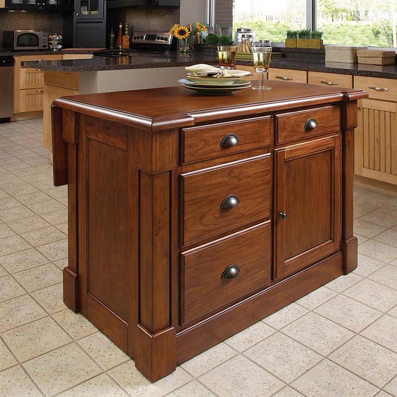 Aspen Kitchen Island, Brown, Furniture