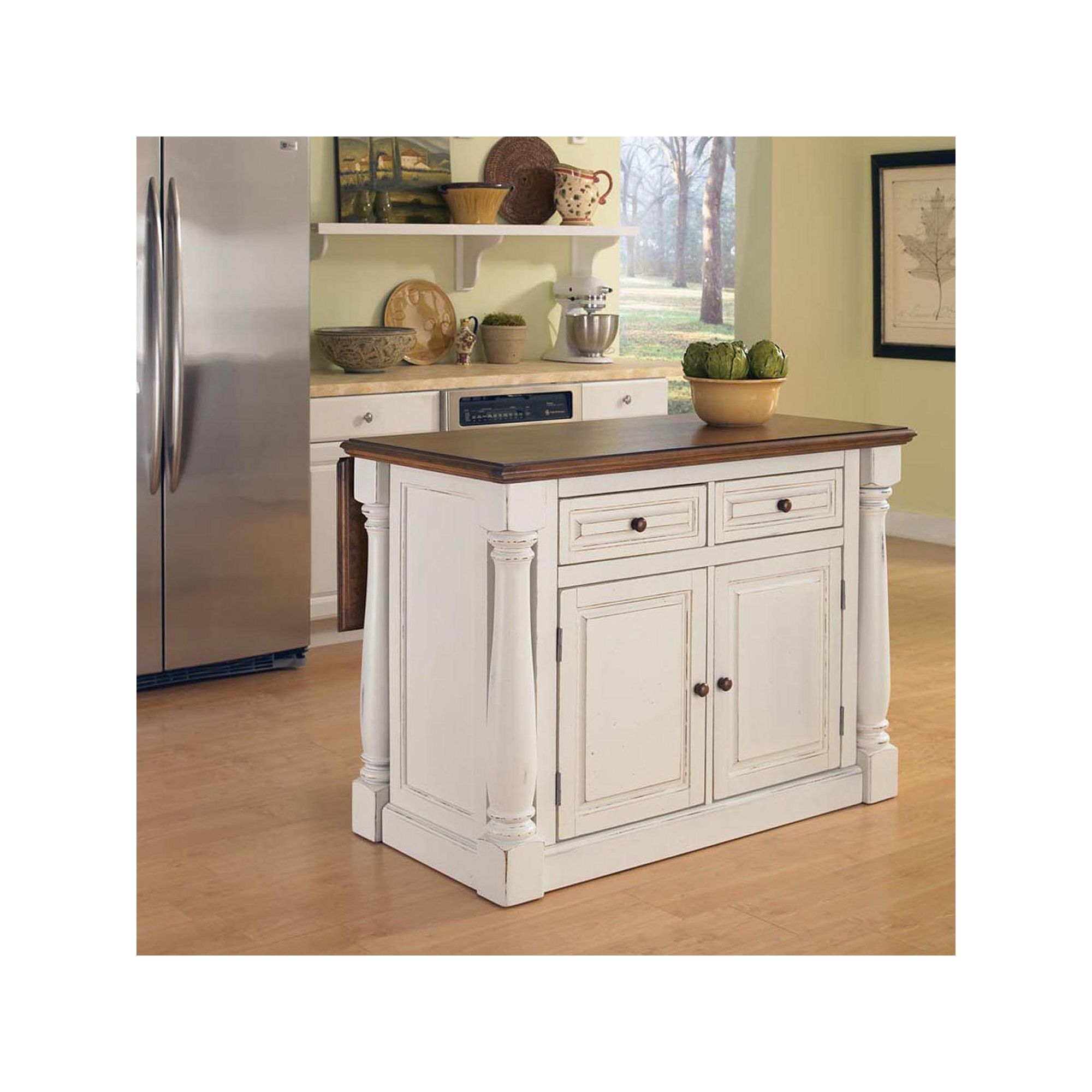 Monarch Antique White Kitchen Island, Antq White