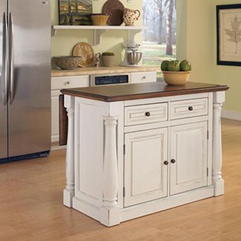 homestyles Monarch Antique White Kitchen Island