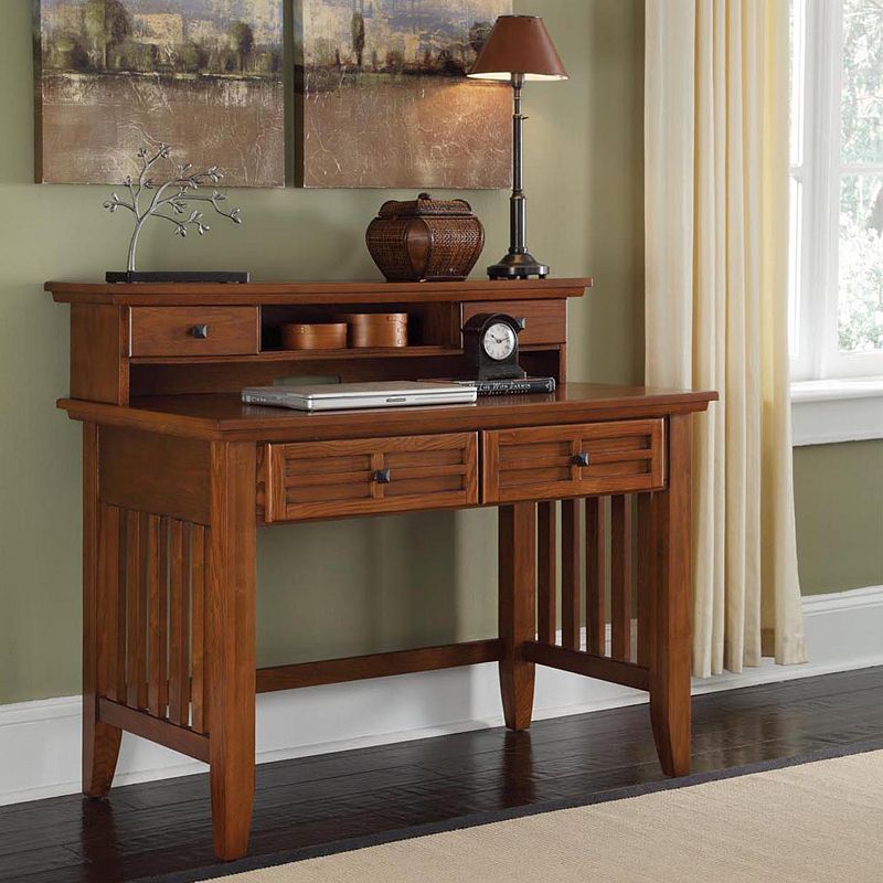 92532045 Arts & Crafts Student Desk With Hutch, Brown, Furn sku 92532045