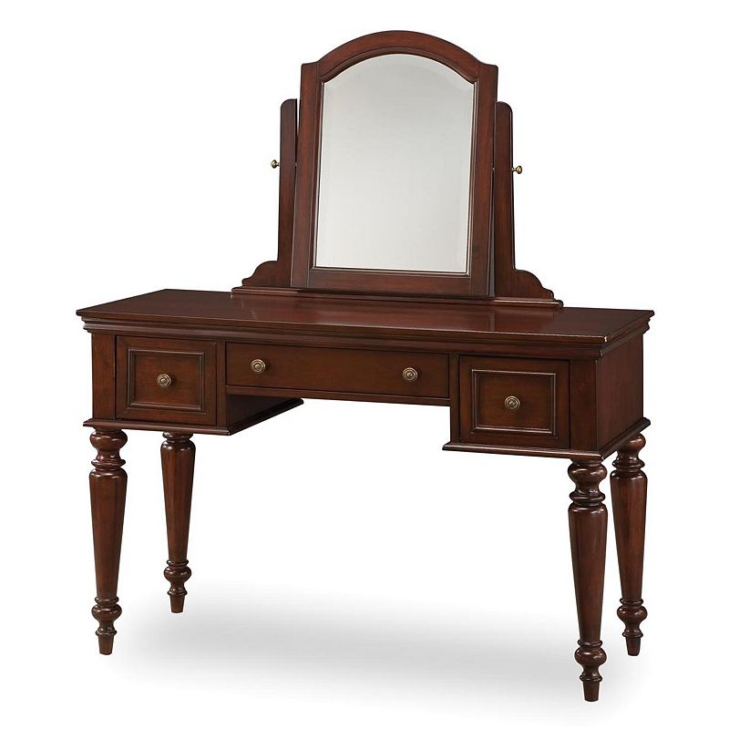 Lafayette Vanity Table With Mirror, Brown, Furniture