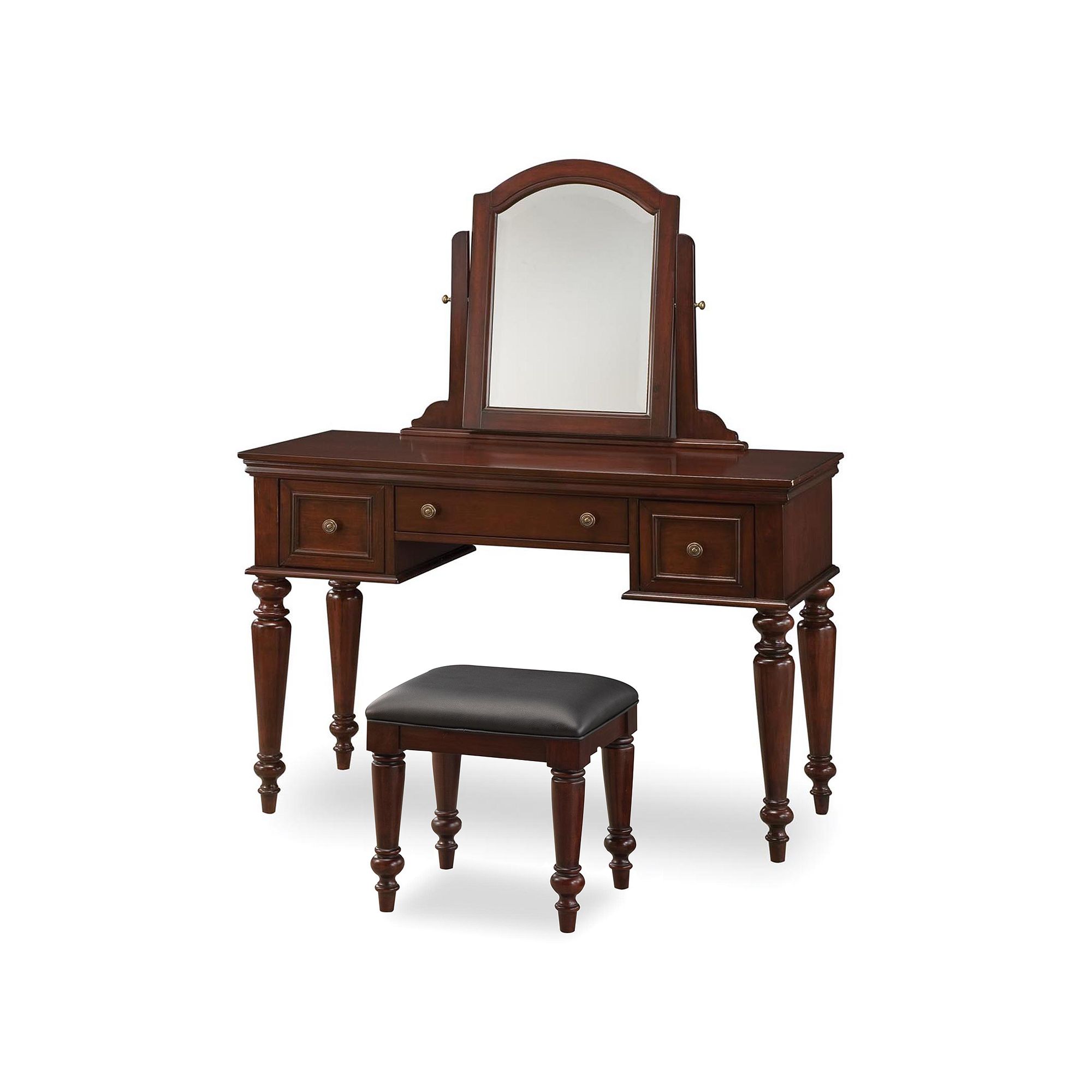 Lafayette Vanity Table With Mirror & Bench Set, Red